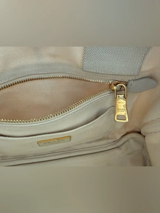 Prada White Canvas Tote - Picture 9 of 9